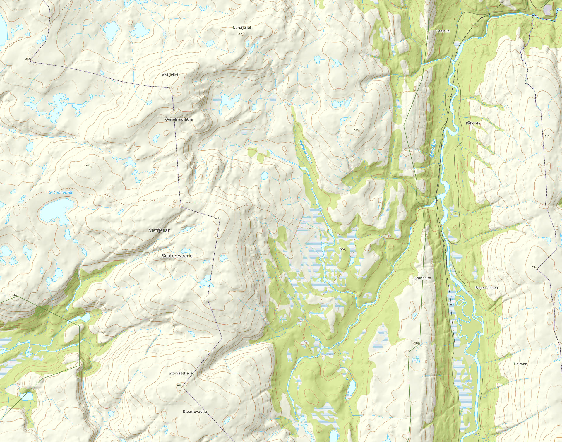 Locator map: Vistfjellan, Eiteråfjellet