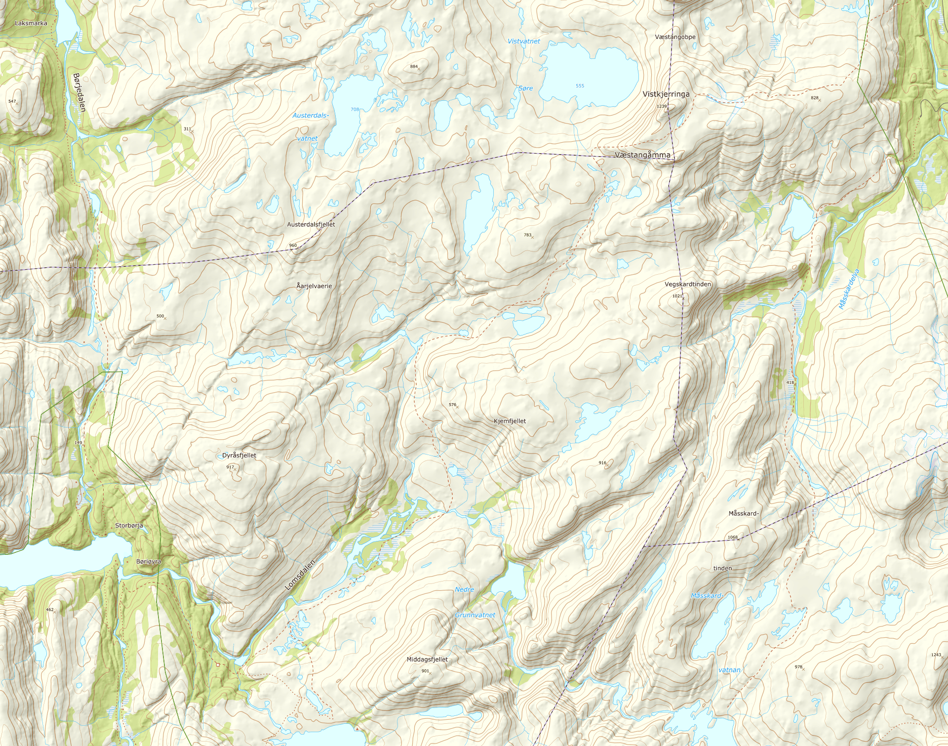 Locator map: Visttindan, Lomsdalen